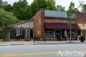 The Purple Onion in Saluda NC Photo of the exterior of The Purple Onion Restaurant.